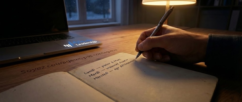 Gestionnaire en conversation sincère avec un employé dans un bureau — leadership humain et écoute active